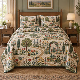 Folk Landscape Landscaper Quilt Set