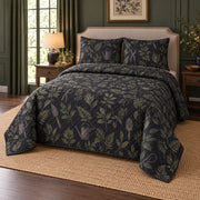 Night Garden Crew Landscaper Quilt Set, angled landscaper bedroom view