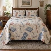Makers Table Crochet Quilt Set, front crochet bedroom view