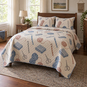 Makers Table Crochet Quilt Set, angled crochet bedroom view