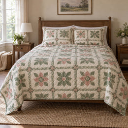 Sage Square Crochet Quilt Set