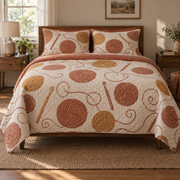 Terracotta Thread Crochet Quilt Set