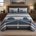 Blue Highway Truck Driver Quilt Set