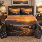 Sunrise Mile Truck Driver Quilt Set, front truck driver bedroom view