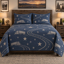 Roadside Stars Truck Driver Quilt Set