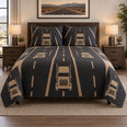 Open Road Geometry Truck Driver Quilt Set