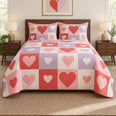 Modern Colorblock Hearts Valentine Quilt Set