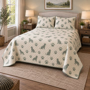 Quiet Paws Veterinarian Quilt Set, angled veterinarian bedroom view