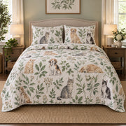 Clinic Garden Veterinarian Quilt Set, front veterinarian bedroom view