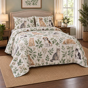Clinic Garden Veterinarian Quilt Set, angled veterinarian bedroom view