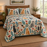 Folk Pets Veterinarian Quilt Set, angled veterinarian bedroom view