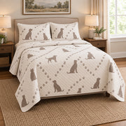 Calm Companion Veterinarian Quilt Set, angled veterinarian bedroom view
