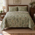 Stitched Meadow Embroidery Quilt Set