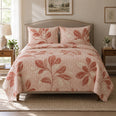 Satin Petals Embroidery Quilt Set