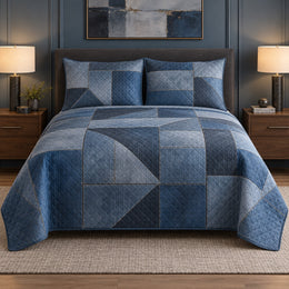 Blue Steel Welder Quilt Set