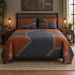 Rust and Slate Welder Quilt Set