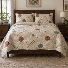 Yarn Row Knitting Quilt Set