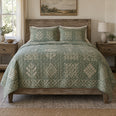 Sage Stitch Knitting Quilt Set