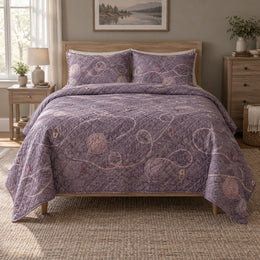 Heather Loop Knitting Quilt Set