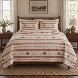Terracotta Row Knitting Quilt Set