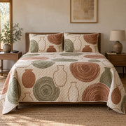Wheel Study Pottery Quilt Set, front pottery bedroom view