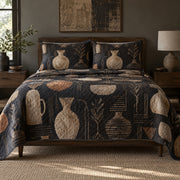 Kiln Earth Pottery Quilt Set, front pottery bedroom view