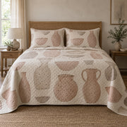 Speckled Clay Pottery Quilt Set, front pottery bedroom view
