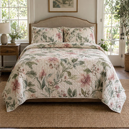 Brush Garden Watercolor Painting Quilt Set