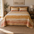 Ochre Horizon Watercolor Painting Quilt Set