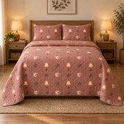 Tea and Lamp Homebody Quilt Set, front introvert homebodies bedroom view