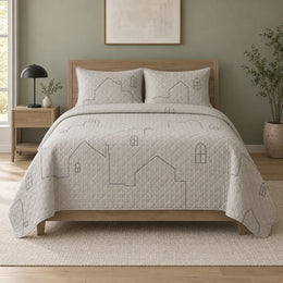 Minimal House Line Homebody Quilt Set