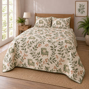 Cozy Chair Botanicals Homebody Quilt Set, angled introvert homebodies bedroom view