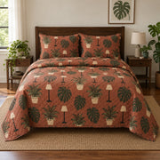Indoor Garden Homebody Quilt Set, front introvert homebodies bedroom view