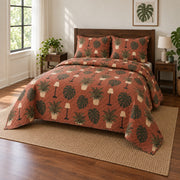 Indoor Garden Homebody Quilt Set, angled introvert homebodies bedroom view