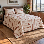 Carpenter Sketch Woodworking Hobby Quilt Set, angled woodworking hobby bedroom view