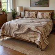Walnut Grain Woodworking Hobby Quilt Set, front woodworking hobby bedroom view