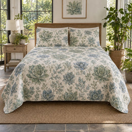 Rosette Garden Succulent Gardening Quilt Set