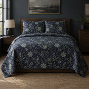 Night Garden Succulent Gardening Quilt Set, front succulent gardening bedroom view