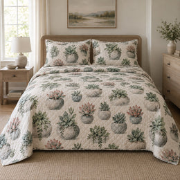 Stone Planters Succulent Gardening Quilt Set
