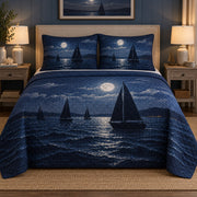 Night Passage Sailing Quilt Set, front sailing bedroom view