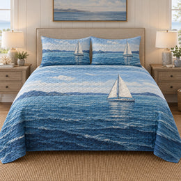 Open Water Sailing Quilt Set