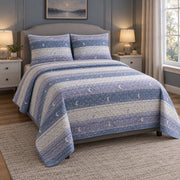 Moon and Linen Nap Quilt Set, angled nap enthusiasts bedroom view