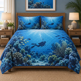Blue Reef Scuba Diving Quilt Set