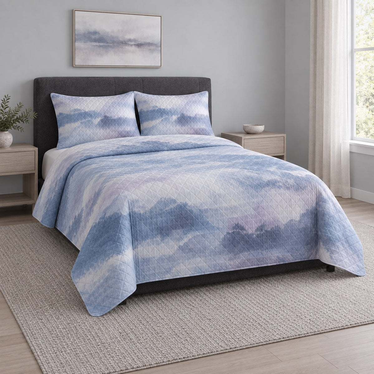 Midday Haze Nap Quilt Set, angled nap enthusiasts bedroom view