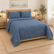 Quiet Flight Path Pilot Quilt Set, angled airline pilot bedroom view