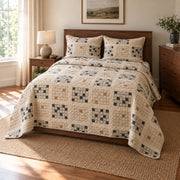 Sunday Squares Crossword Puzzles Quilt Set, angled crossword puzzles bedroom view