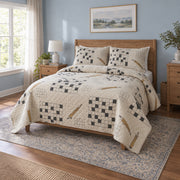 Pencil Margin Crossword Puzzles Quilt Set, angled crossword puzzles bedroom view