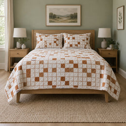 Copper Clues Crossword Puzzles Quilt Set