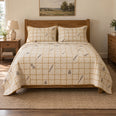 Golden Grid Crossword Puzzles Quilt Set