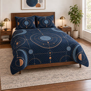 Midnight Instruments Pilot Quilt Set, angled airline pilot bedroom view